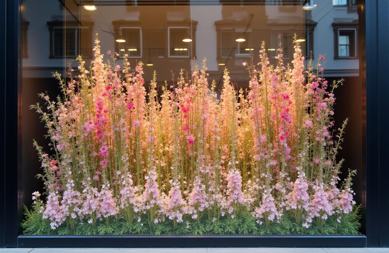 The Allegory of the Bloom - Conceptual storefront display with philosophical text and flowers